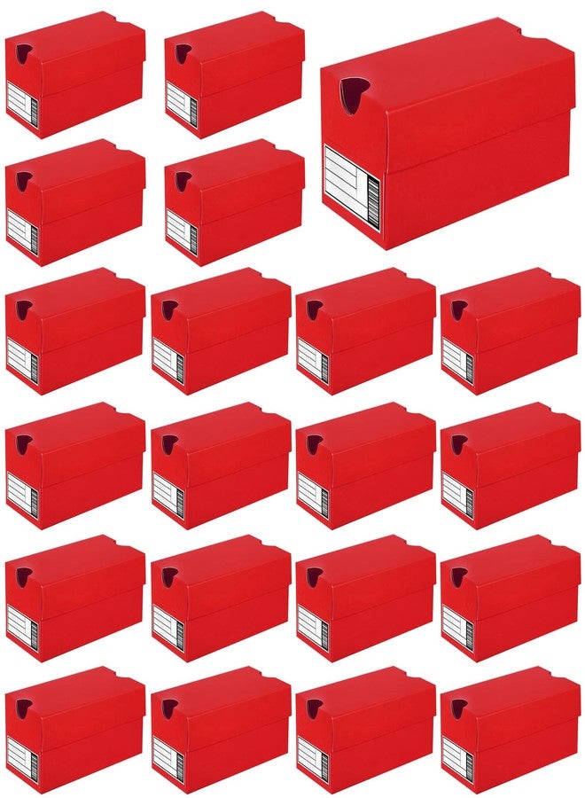 Foxtell 24 Pack Mini Sneaker Boxes for Party Favors 4.7 x 2.5 x 2 Inch Mini Shoe Gifts Boxes for Candies Cookies Snacks Sports Small Gift Case with Label for Wedding , Holiday, Birthday Party Favor (Red) - Image 1